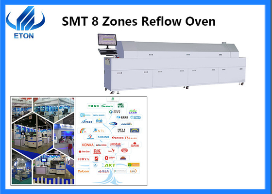 Cadeia de fabricação de alta velocidade do PWB de Oven For do Reflow da máquina da solda de Reflow de 8 zonas