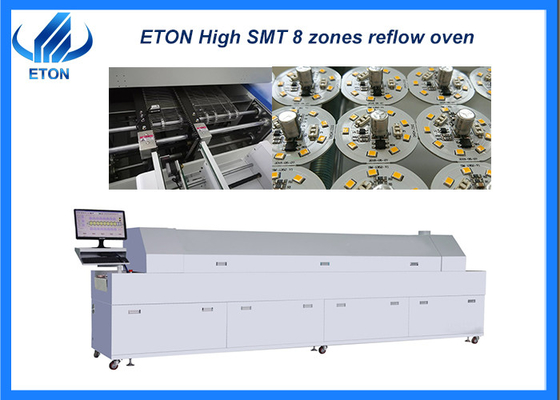 Nenhum Reflow Oven Heating Step By de SMT do trilho da ligação 8 zonas 450mm Mesh Belt