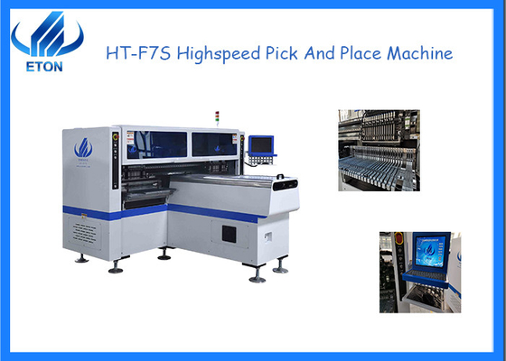 Máquina de montagem SMT HT-F7S 68 Estação de alimentação 34 bicos para PCB de espessura 0,5-5 mm