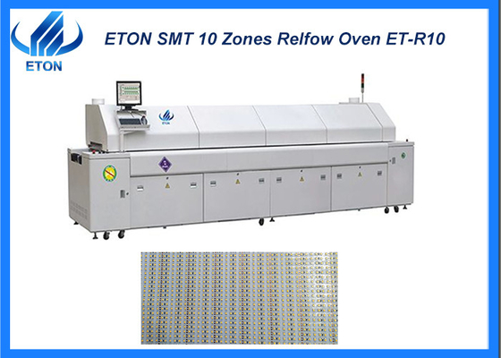 Tamanho máximo do PCB 700mm 10 zonas Máquina de forno de refluxo SMT Alta eficiência para CSP / BGA