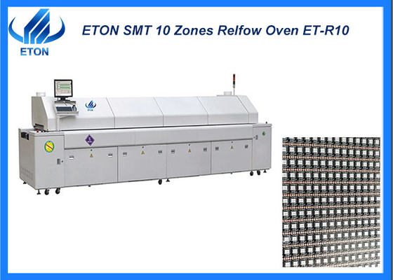 10 Zonas SMT Forno de refluxo Produção de painéis duplos para exigências de solda difíceis