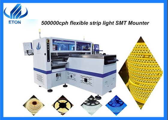 Máquina de selecção e colocação de alta velocidade T9-2S SMT 500000 CPH para produção de tiras de LED