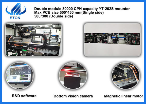 A precisão Ultra-alta da cabeça dupla dupla da montagem do braço pode montar 0201 componentes que SMT escolhe e coloca a máquina