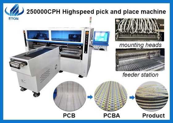 250000CPH Pick And Place Machine Full Auto SMT Line para Lâmpada de Faixa Flexível 1M - 100M