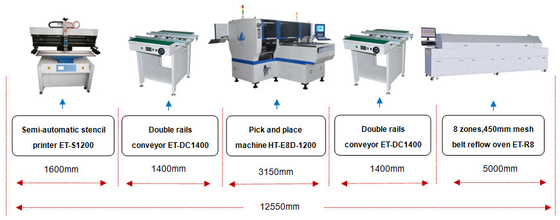 90000CPH SMT Mount Double Arm Double Module Pick Place Machine para lâmpada de tubo/banda/ lâmpada