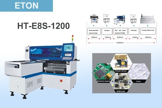 Máquina da montagem de HT-E8S 45000CPH SMT para a lâmpada da tira da lâmpada de painel do bulbo