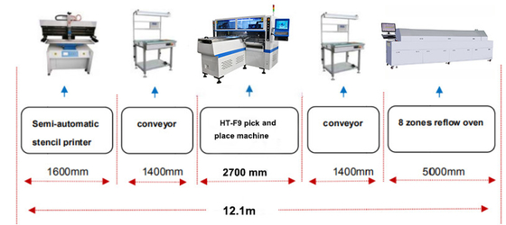 Linha de produção Full Auto LED Lâmpada de tira / tubo flexível SMT Pick Place Machine