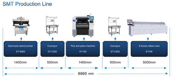 Máximo 500*470mm Máquina de seleção e colocação SMT personalizada 48000 CPH SMT Mounter