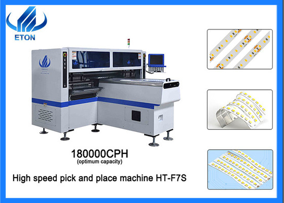 Máquina de montagem SMT para PCB rígidos e tiras LED com alimentação automática