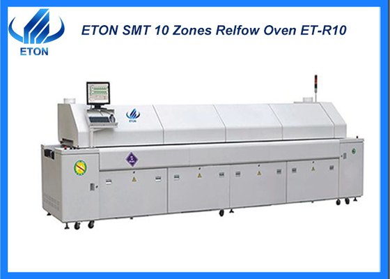 Tamanho máximo do PCB 700mm 10 zonas Máquina de forno de refluxo SMT Alta eficiência para CSP / BGA