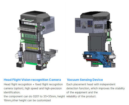 Máquina de montagem de PCB SMT de seleção e colocação personalizada 98000CPH velocidade ideal