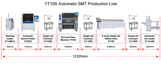 Lâmpada de tubo de lâmpada LED média 52 alimentador SMT pick and place machine 1.5kw Consumo de energia