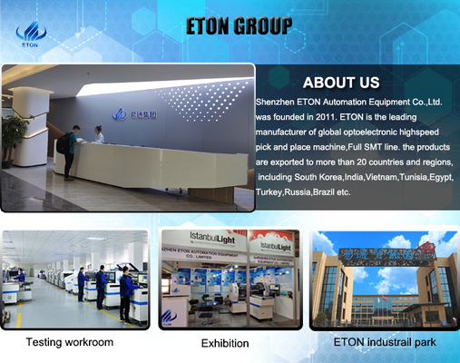 ETON HT-E8D led fabricando SMT montador 48 alimentadores Pick And Place máquina de montagem de PCB